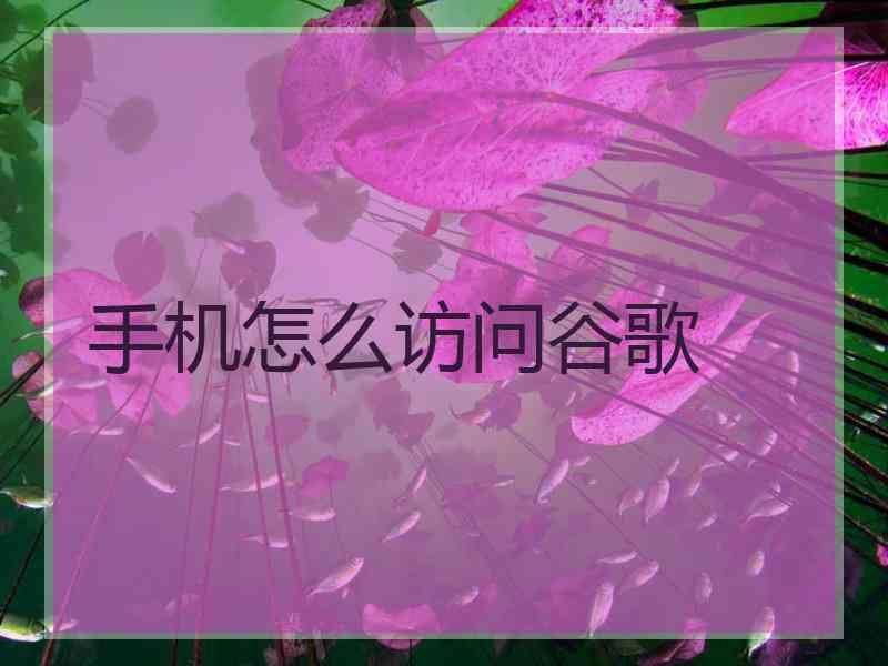 手机怎么访问谷歌