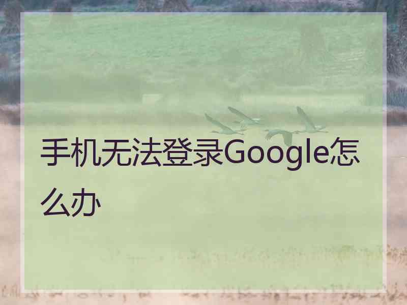 手机无法登录Google怎么办