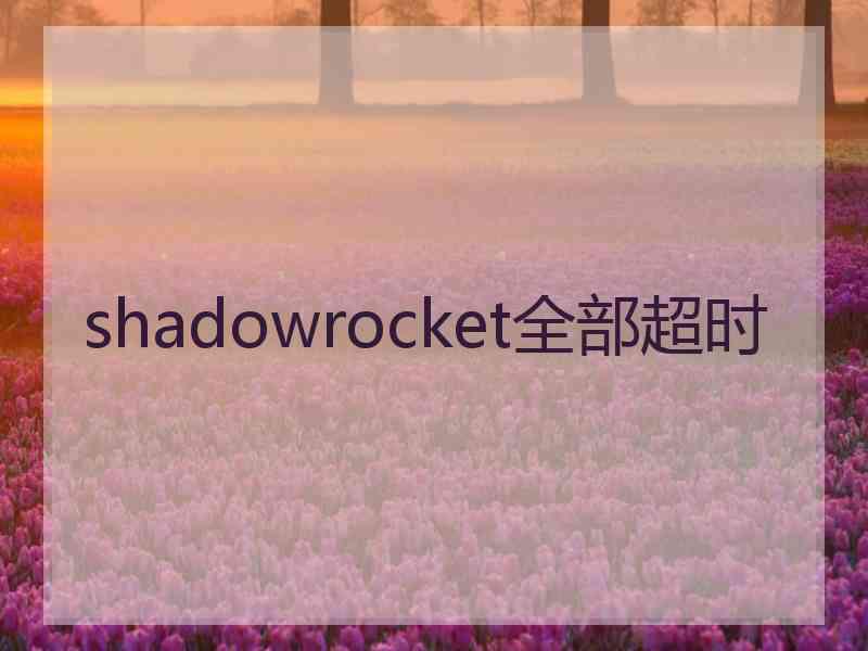 shadowrocket全部超时