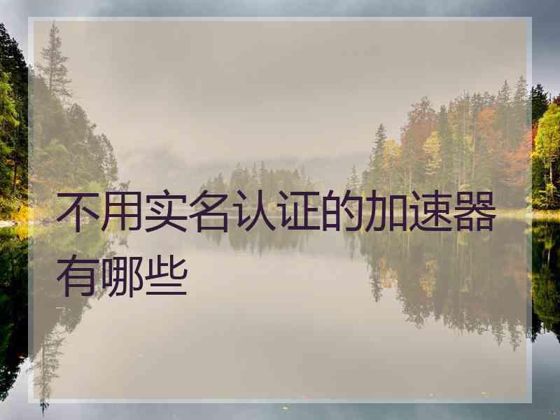 不用实名认证的加速器有哪些