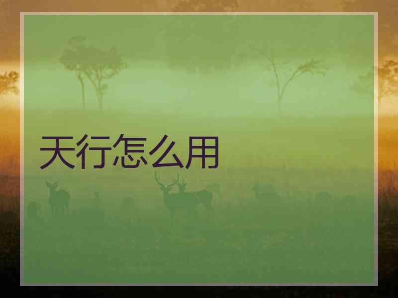 天行怎么用