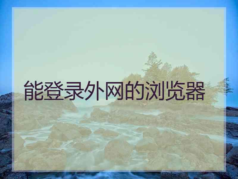 能登录外网的浏览器
