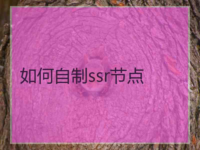 如何自制ssr节点