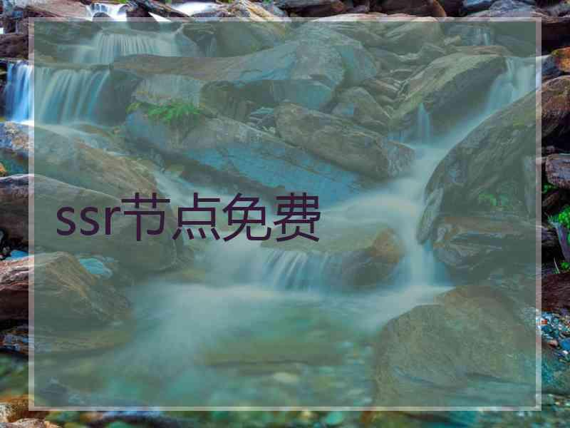 ssr节点免费