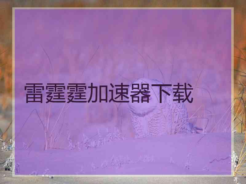 雷霆霆加速器下载