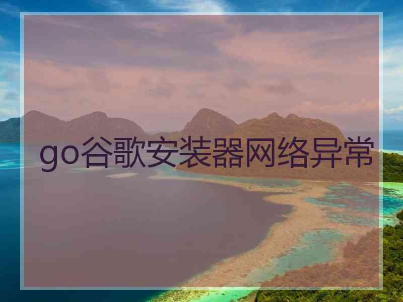 go谷歌安装器网络异常