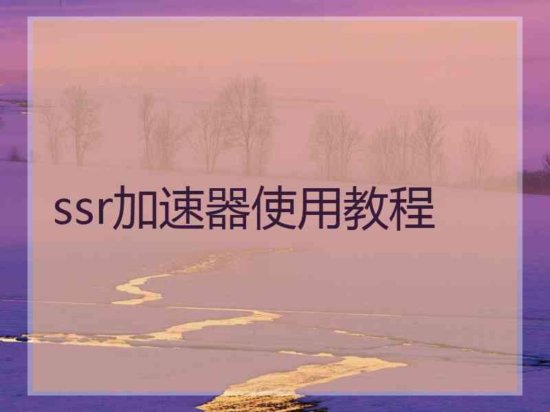 ssr加速器使用教程