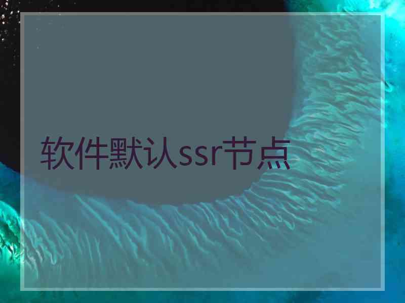 软件默认ssr节点