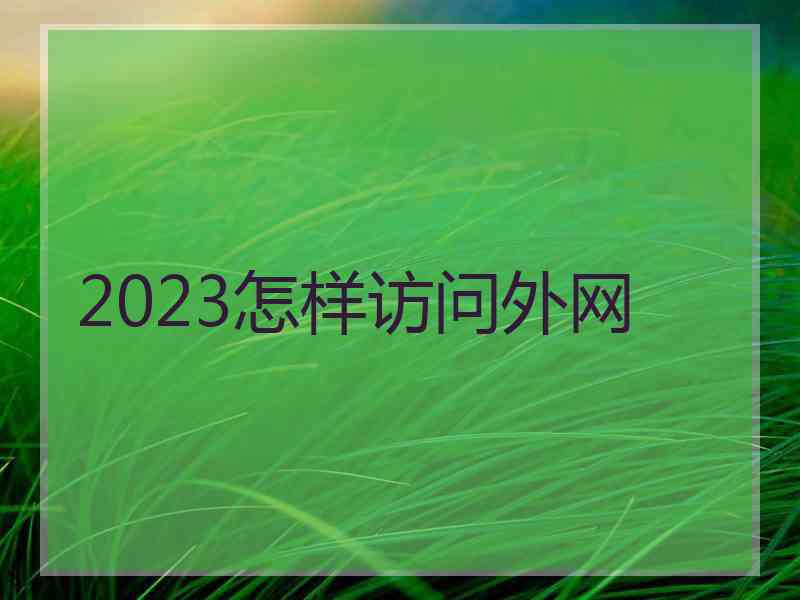 2023怎样访问外网
