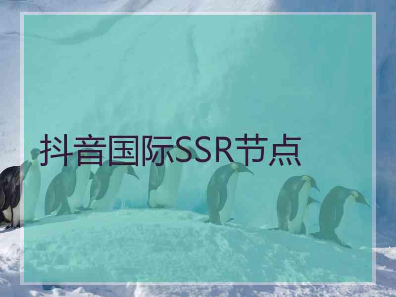 抖音国际SSR节点