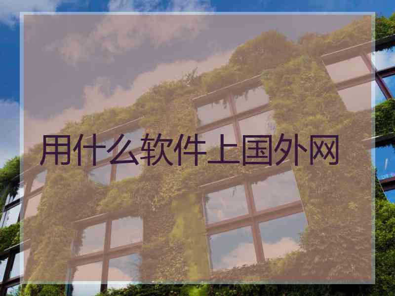 用什么软件上国外网