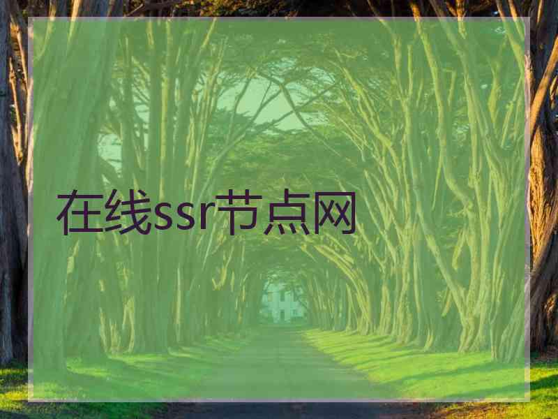 在线ssr节点网