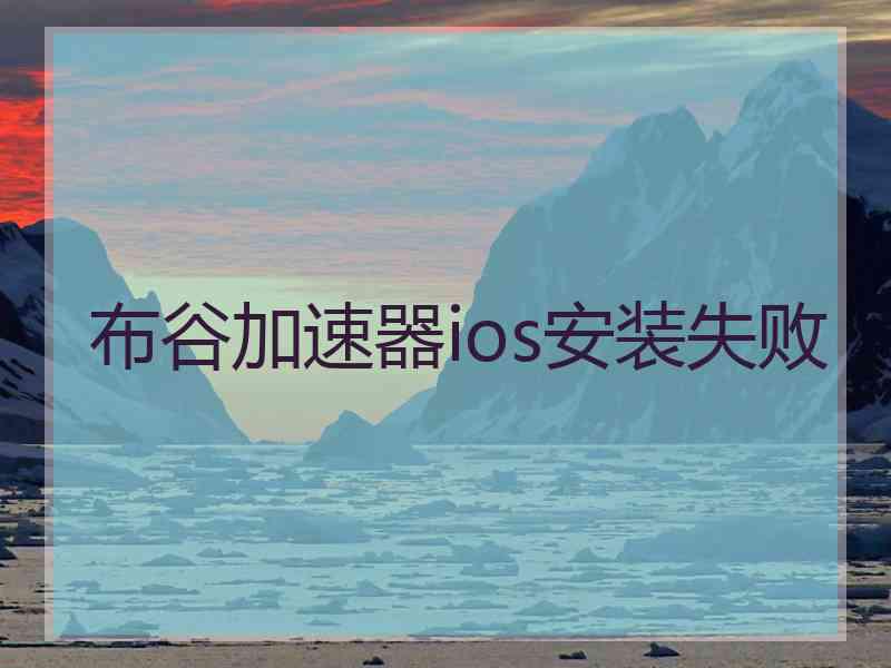 布谷加速器ios安装失败