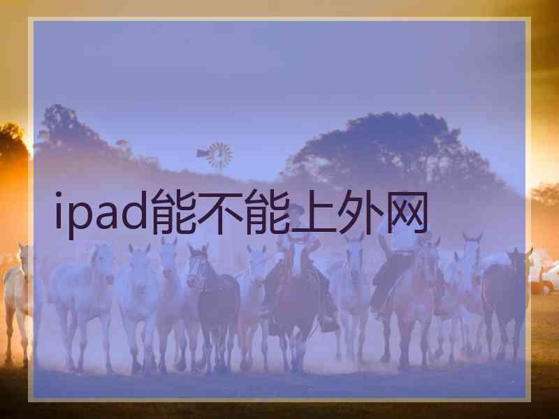 ipad能不能上外网