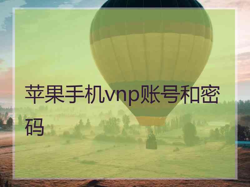 苹果手机vnp账号和密码
