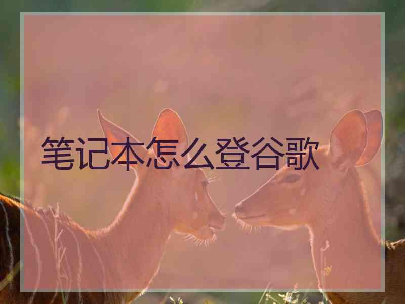 笔记本怎么登谷歌