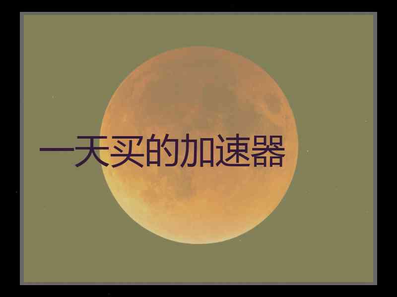 一天买的加速器