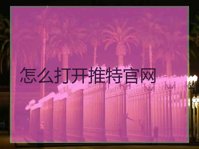 怎么打开推特官网