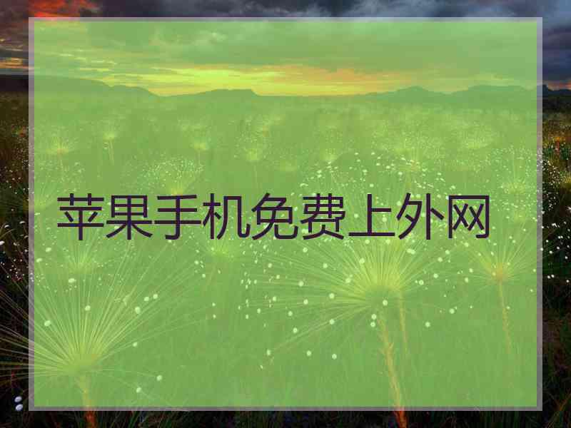 苹果手机免费上外网