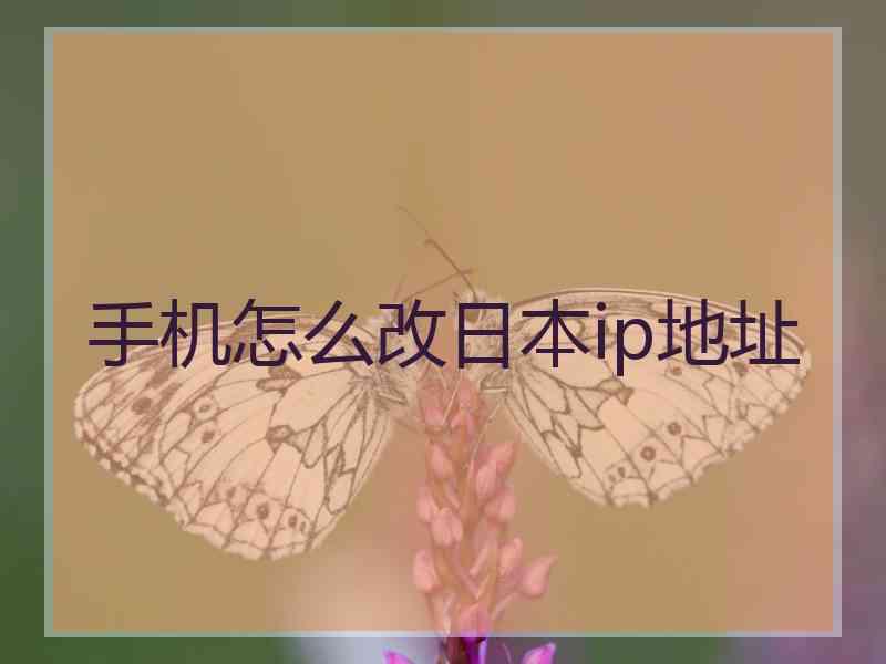 手机怎么改日本ip地址
