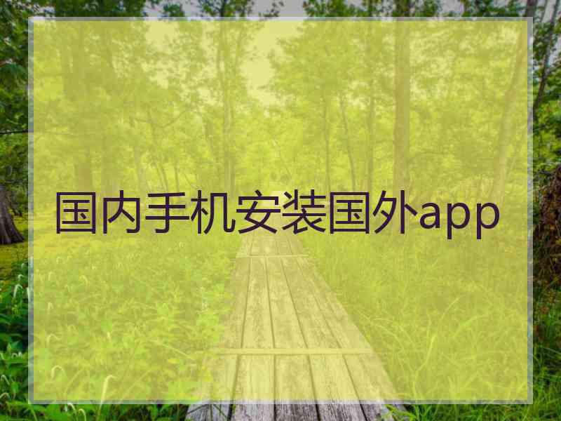国内手机安装国外app