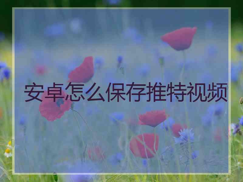 安卓怎么保存推特视频