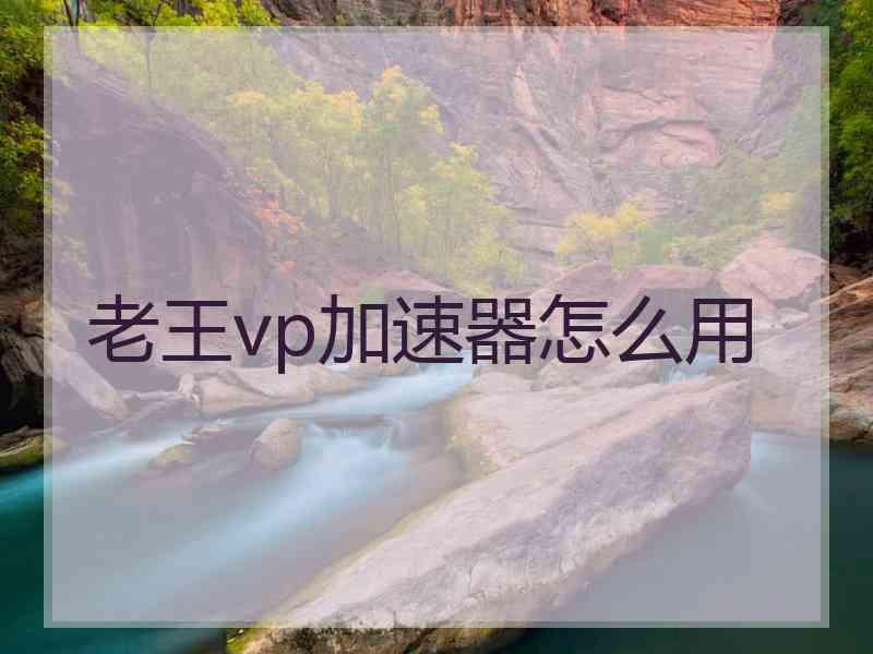 老王vp加速器怎么用