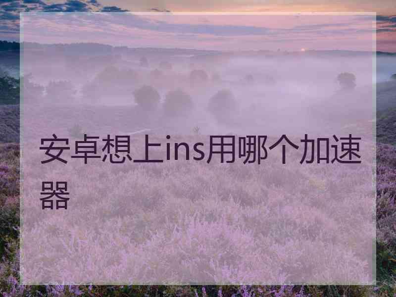 安卓想上ins用哪个加速器