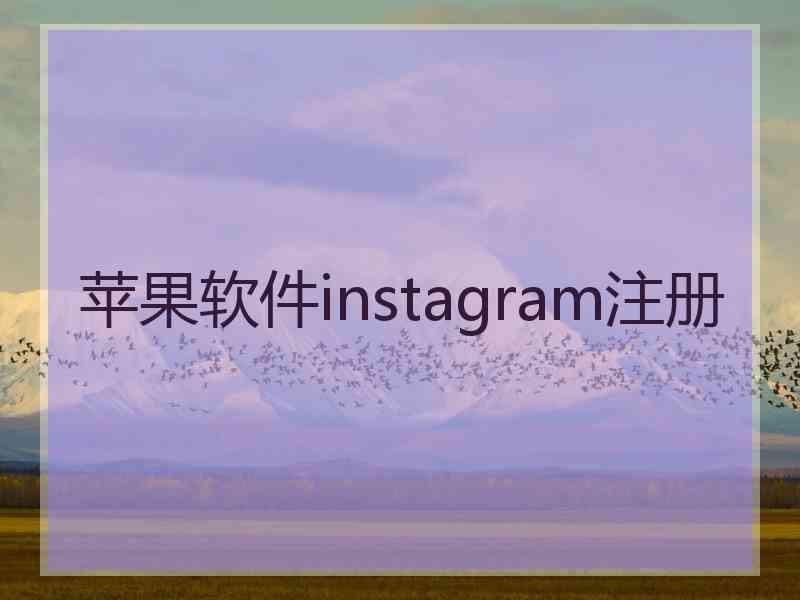 苹果软件instagram注册