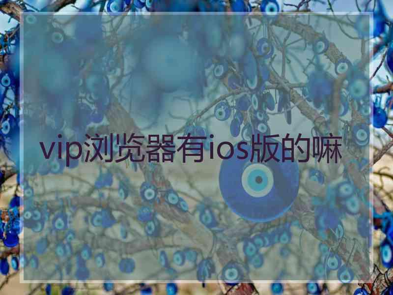 vip浏览器有ios版的嘛