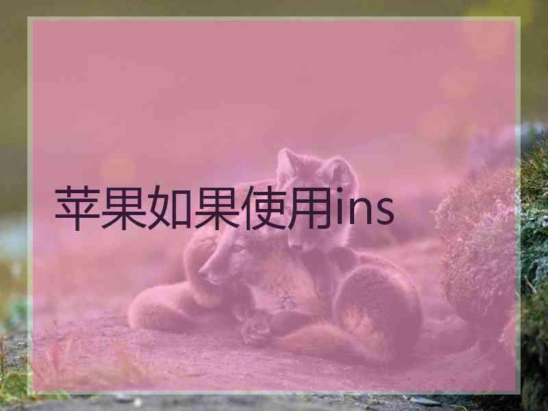 苹果如果使用ins