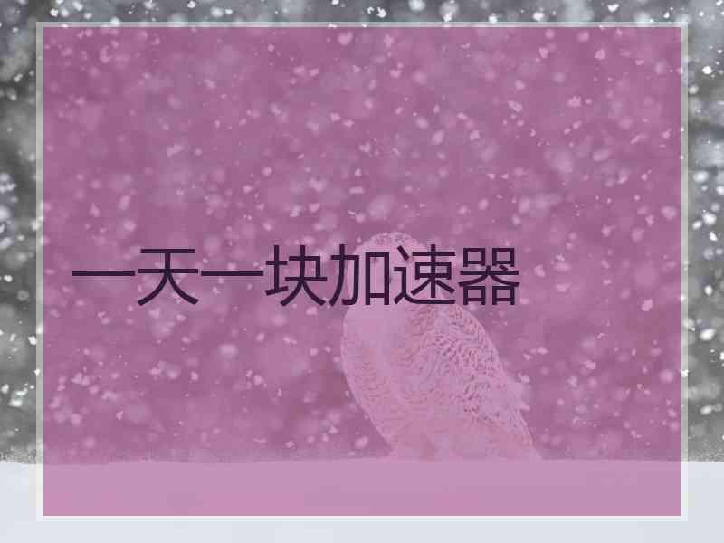 一天一块加速器