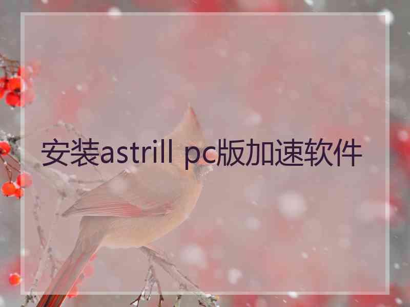 安装astrill pc版加速软件