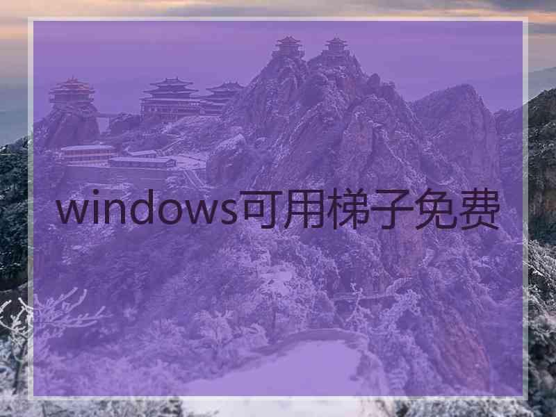 windows可用梯子免费