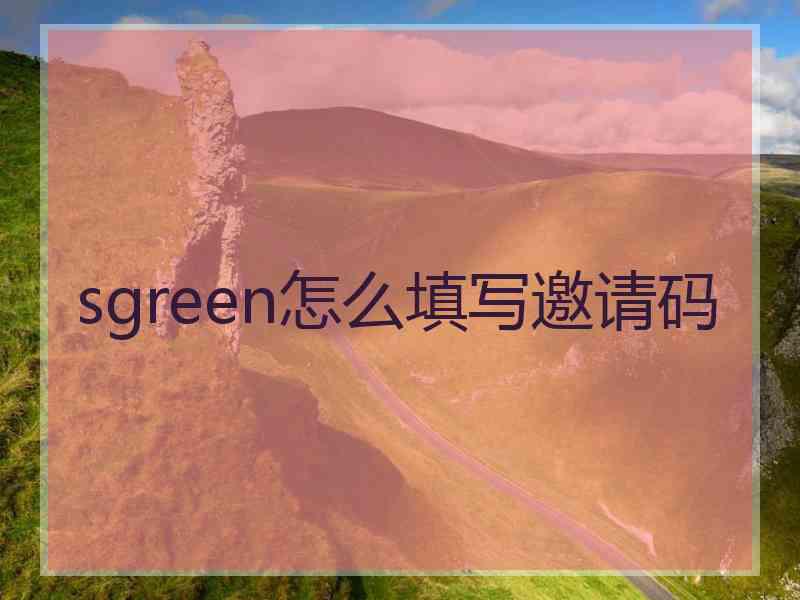 sgreen怎么填写邀请码