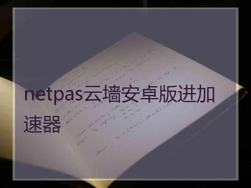 netpas云墙安卓版进加速器