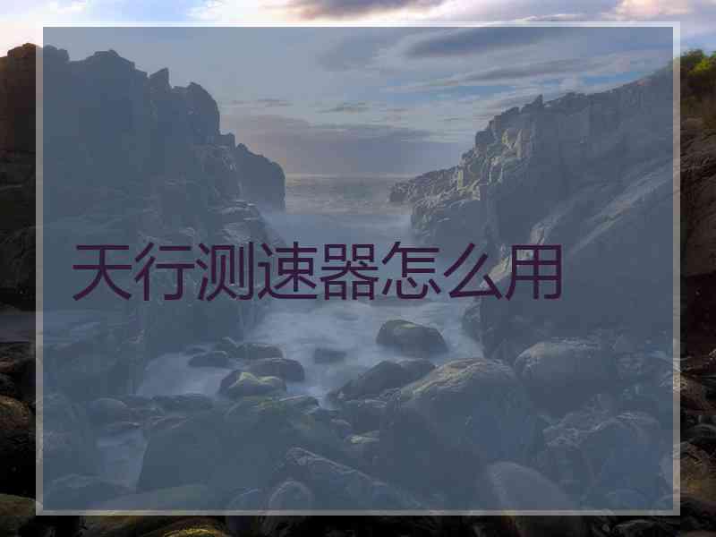 天行测速器怎么用
