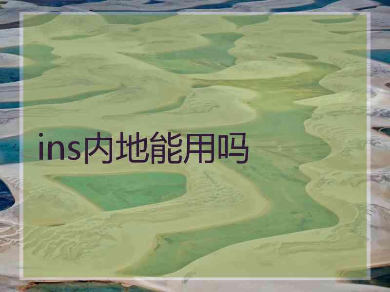ins内地能用吗