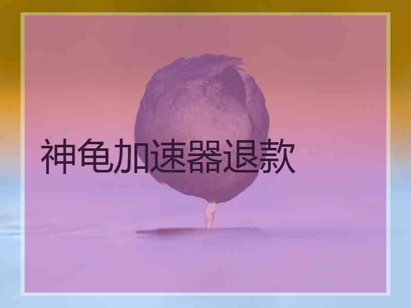 神龟加速器退款