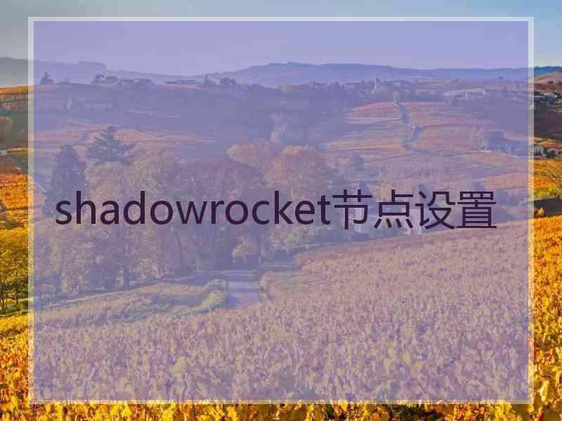 shadowrocket节点设置