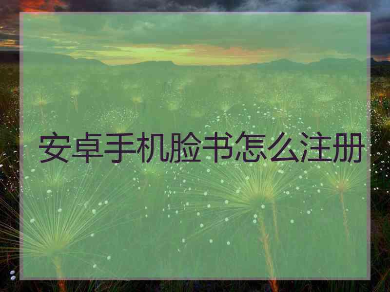 安卓手机脸书怎么注册