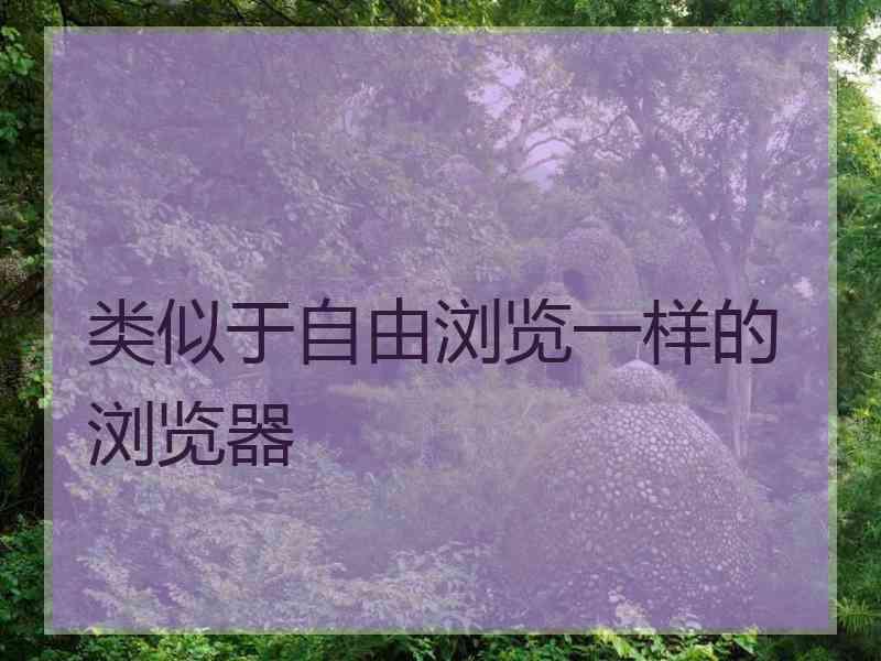类似于自由浏览一样的浏览器