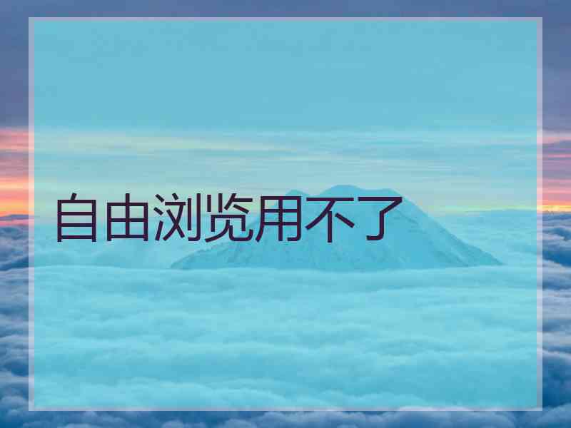 自由浏览用不了