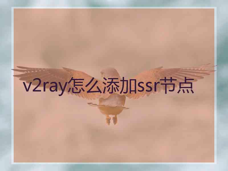 v2ray怎么添加ssr节点