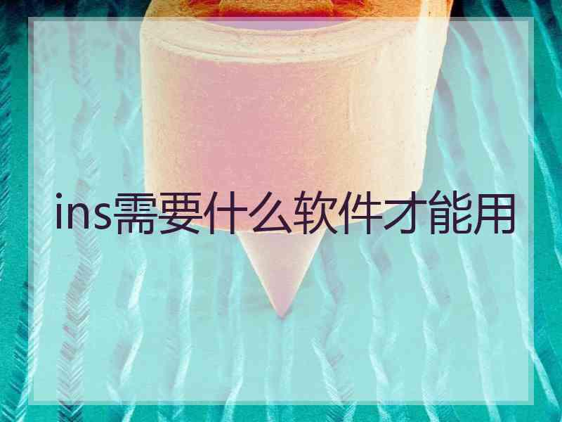 ins需要什么软件才能用