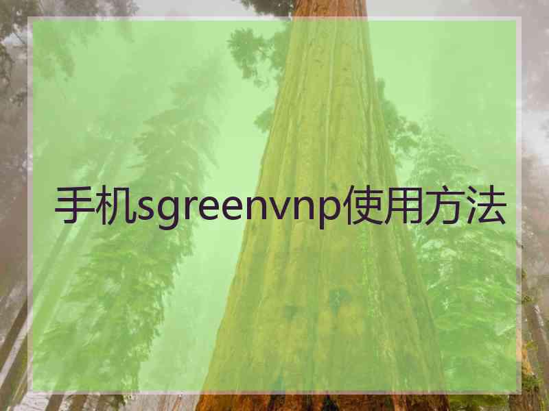 手机sgreenvnp使用方法